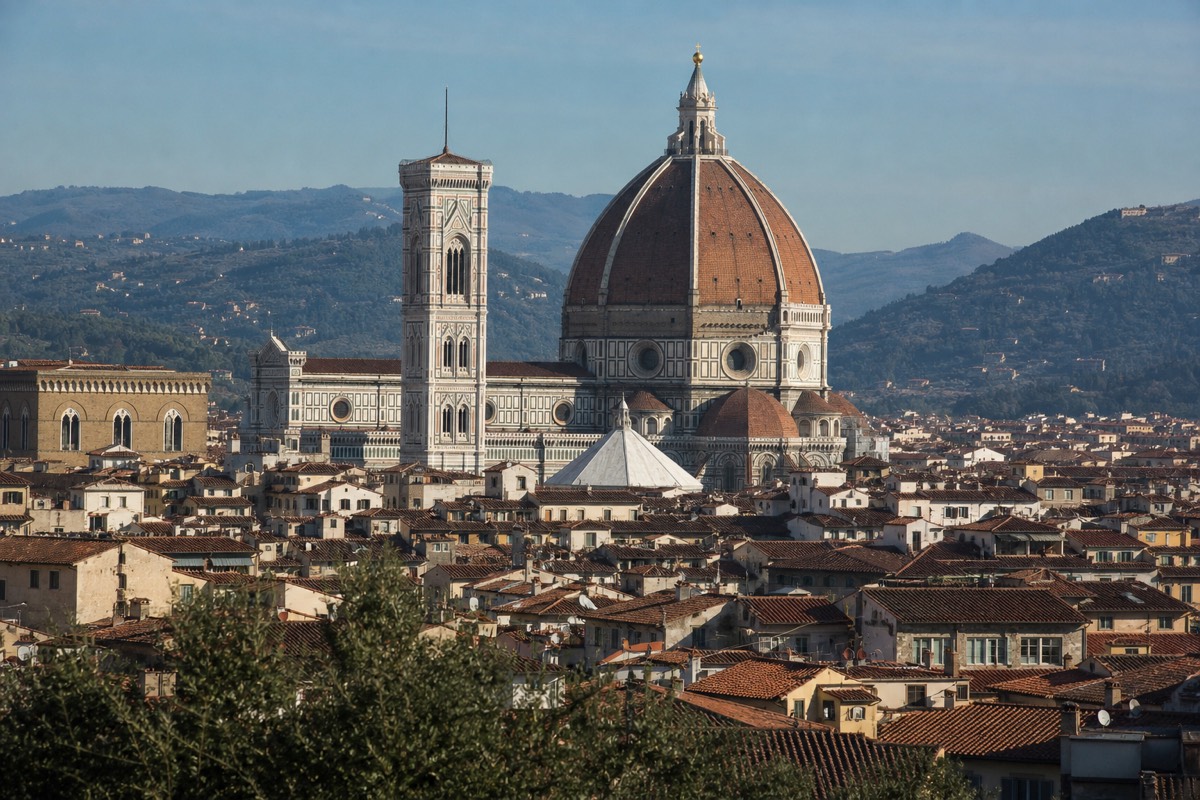 Florence's Duomo and Brunelleschi's dome above the terracotta rooftops